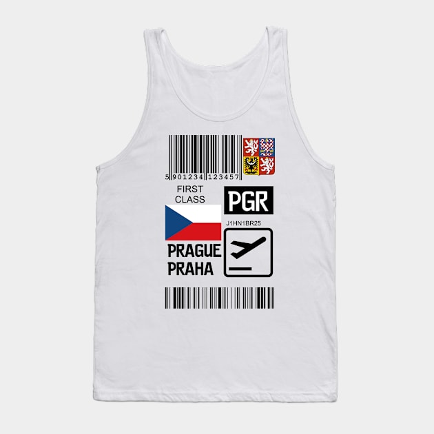 Prague Czech republic travel ticket Tank Top by Travellers